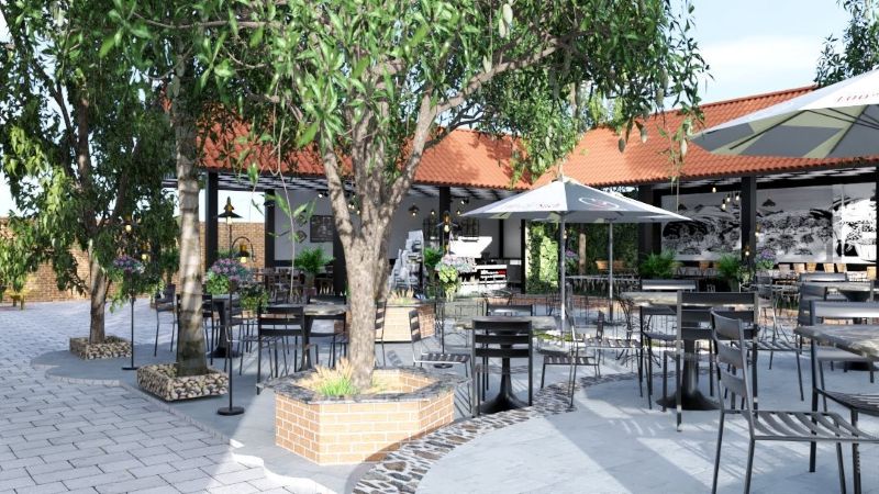 Thiết kế quán cafe sân vườn mang đến không gian thư giãn gần gũi thiên nhiên cho mọi đối tượng khách hàng