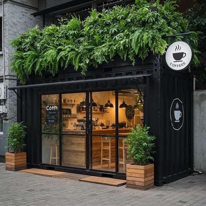 Một điểm mạnh của thiết kế quán cafe bình dân container độc đáo là thi công nhanh, tiết kiệm thời gian khai trương