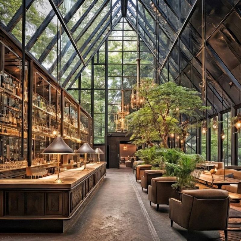 Thiết kế quán cafe khung thép tiền chế & kính vừa đảm bảo tính bền vững vừa dễ dàng vệ sinh, bảo trì, tối ưu hiệu quả vận hành 