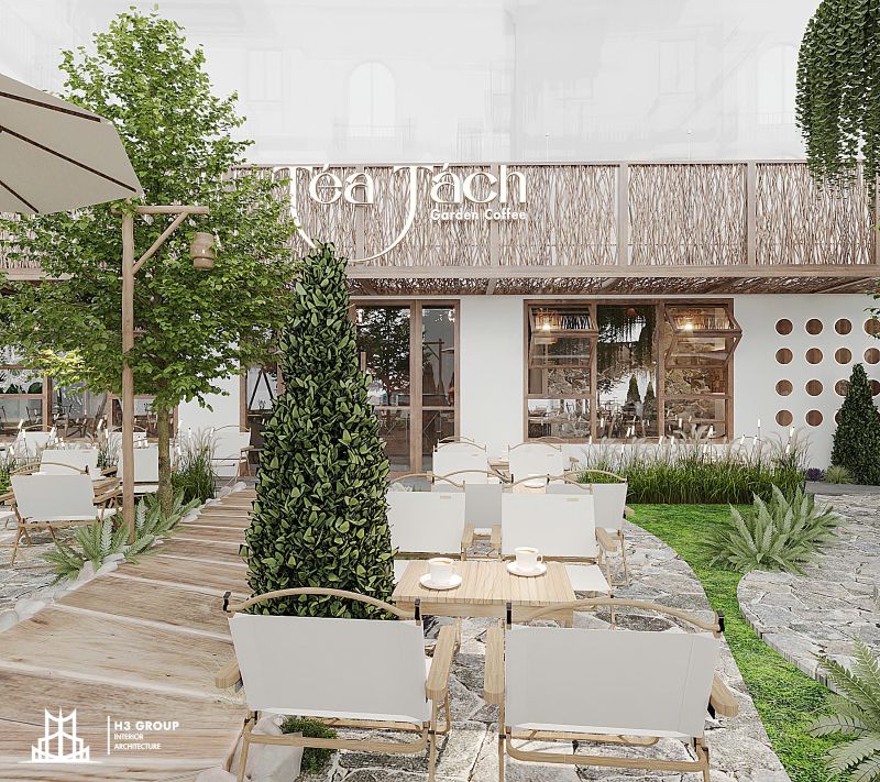 Hoàn thiện quán cafe Téa Tách - Không gian sân vườn cực thơ