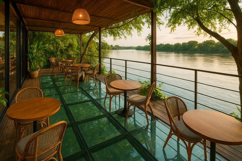 Trải nghiệm thưởng thức cà phê trên sàn kính mang lại cảm giác vừa thư giãn vừa kích thích sự tò mò, đặc biệt thu hút giới trẻ check-in 