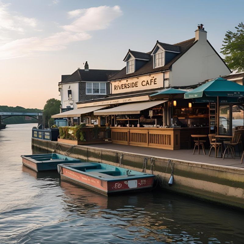 Sáng sớm hay chiều tà, quán cafe ven sông với bến thuyền nhỏ đều mang đến cảm giác yên bình, giúp khách tạm quên đi bộn bề phố thị 