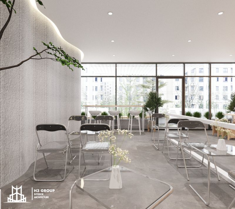 Quán sinh tố thiết kế theo phong cách Minimalism tập trung làm nổi bật không gian đơn giản, tinh tế và giảm thiểu các chi tiết rườm rà
