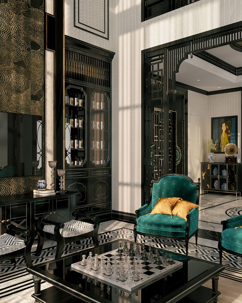 Thiết kế quán cà phê phong cách Indochine tạo ra các góc check-in sống ảo nhờ ánh sáng vàng và chi tiết trang trí tinh xảo 