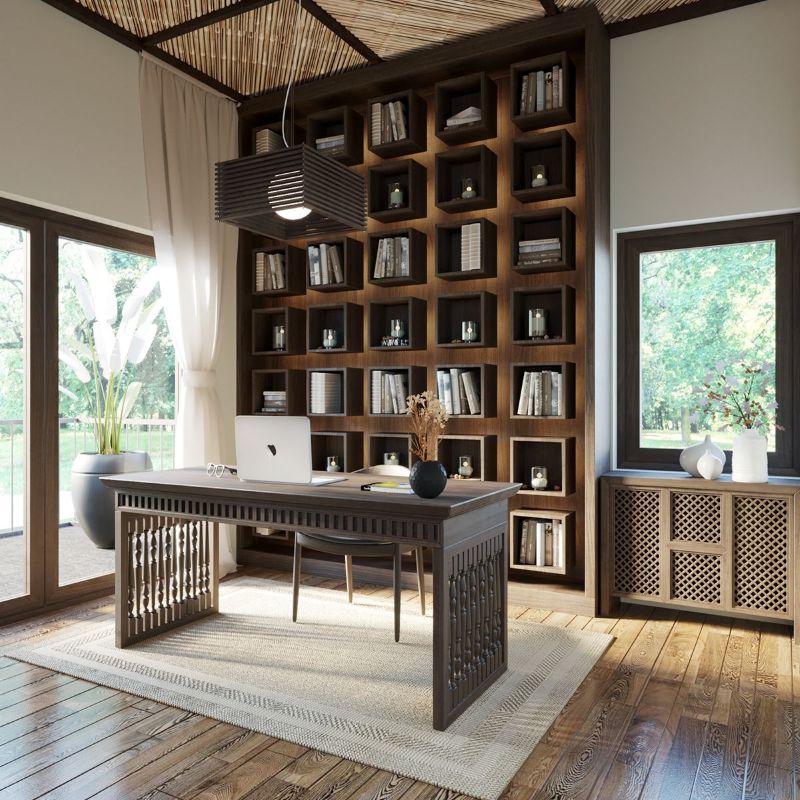 Thiết kế văn phòng phong cách Indochine giúp doanh nghiệp thể hiện dấu ấn thương hiệu khác biệt qua không gian mang bản sắc Á Đông 