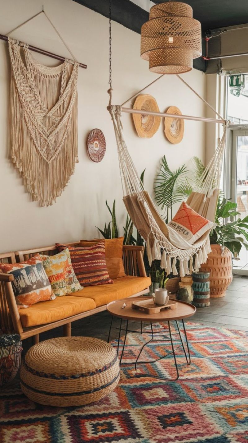 Phong cách Bohemian (Boho) là phong cách thiết kế tự do, phóng khoáng, kết hợp màu sắc, họa tiết và chất liệu đa dạng để tạo không gian nghệ thuật, ấm áp và cá tính 