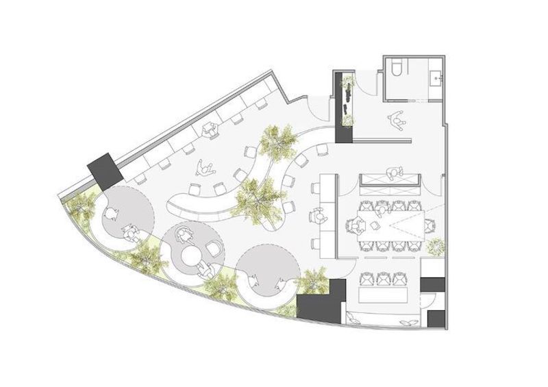 Thiết kế mặt bằng quán cà phê diện tích nhỏ (<30m²) nên tận dụng ánh sáng tự nhiên và gam màu sáng để tạo cảm giác rộng rãi