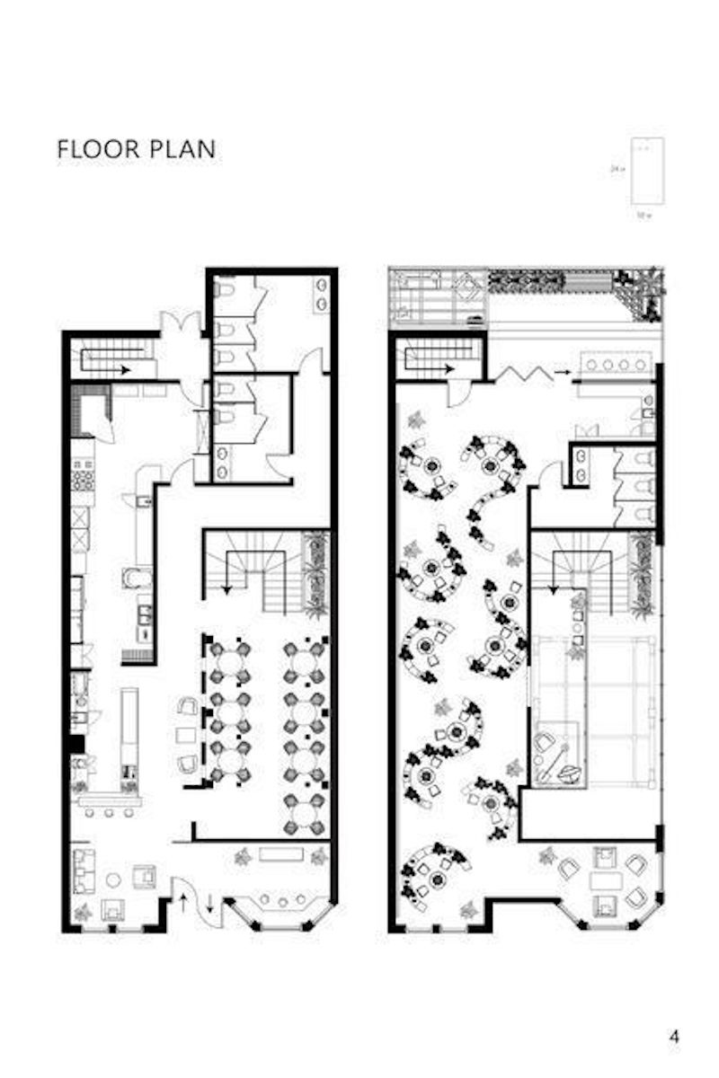 Thiết kế mặt bằng quán cà phê diện tích lớn (>80m²) hoặc nhiều tầng nên có lối di chuyển hợp lý, thuận tiện kết nối giữa các không gian và tầng khác nhau