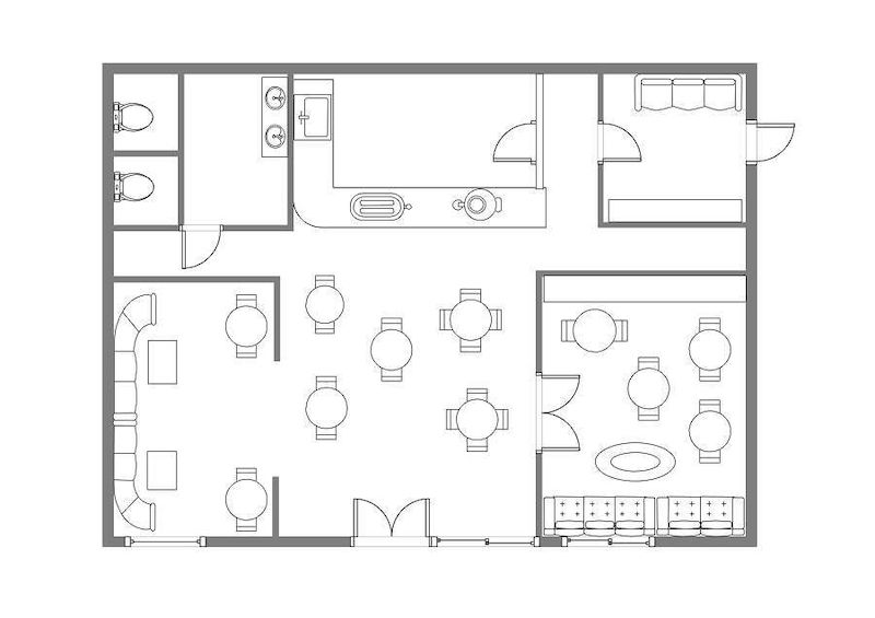 Thiết kế mặt bằng quán cà phê diện tích nhỏ (<30m²) cần tận dụng tối đa không gian, đảm bảo luồng di chuyển gọn gàng và hợp lý
