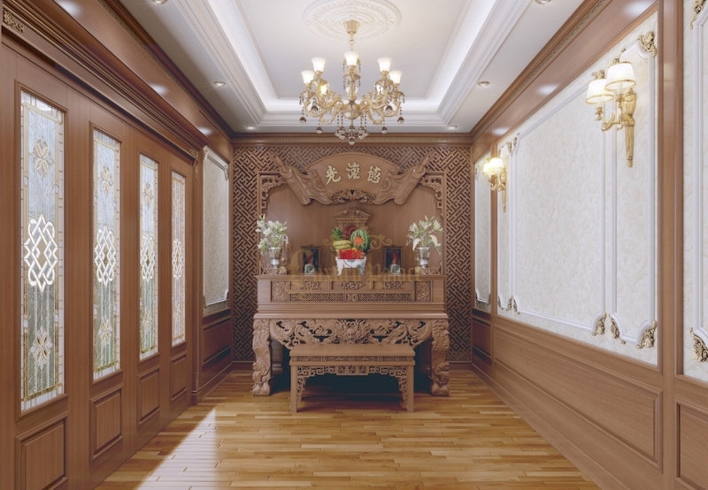Nội thất tân cổ điển bố trí rèm cửa dày và voan nhẹ, giúp điều chỉnh ánh sáng tự nhiên, vừa riêng tư vừa thoáng sáng cho góc đọc