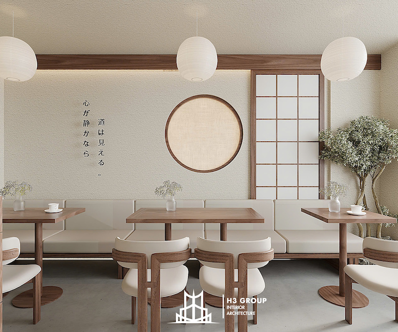 Dễ dàng nhận thấy trong không gian là sự hiện diện xuyên suốt của gỗ tự nhiên