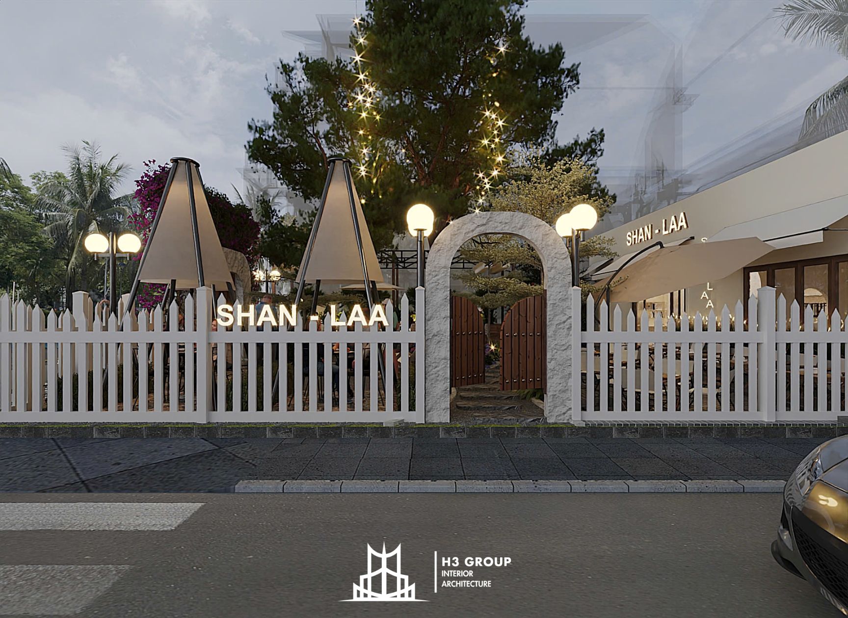 Ánh sáng và cảnh quan về đêm