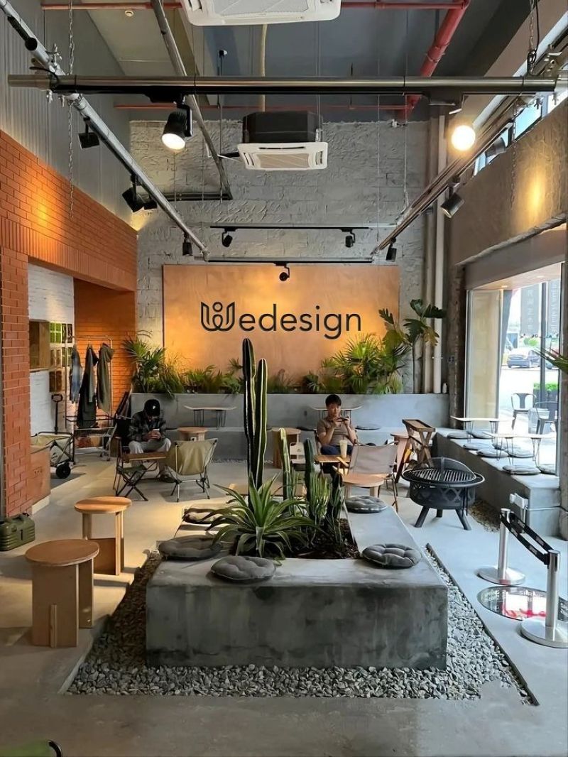 Thiết kế quán cafe văn phòng phong cách công nghiệp đặc biệt phù hợp với các công ty startup và doanh nghiệp công nghệ