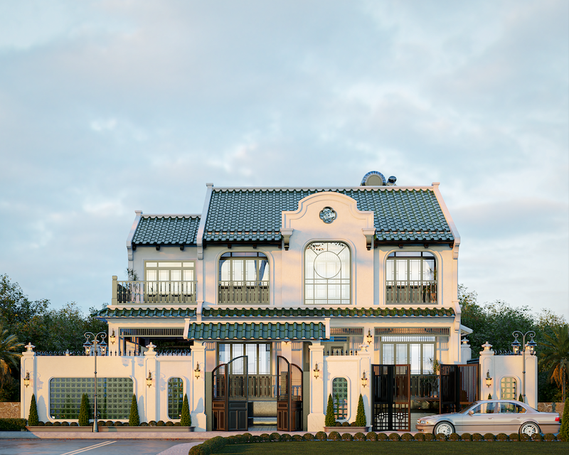 Biệt thự phong cách Indochine phù hợp với gia đình yêu thích sự cân bằng giữa cổ điển và hiện đại