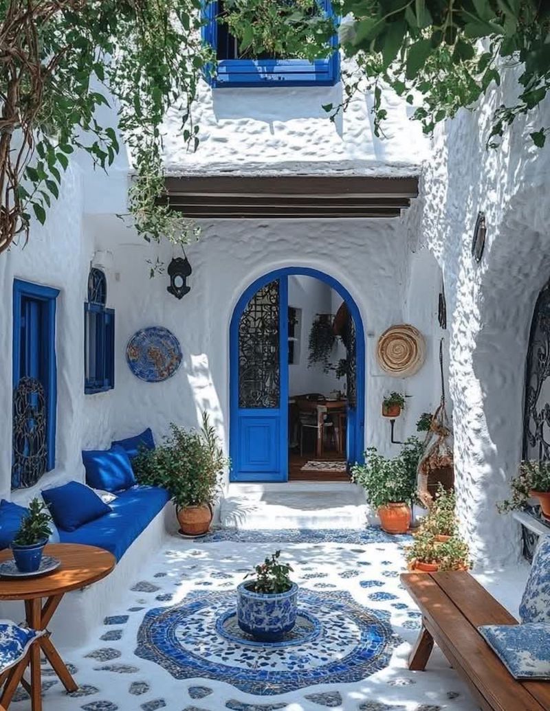 Họa tiết trong phong cách Địa Trung Hải không nhằm phô trương, mà để tôn vinh vẻ đẹp tự nhiên và tinh thần thư thái