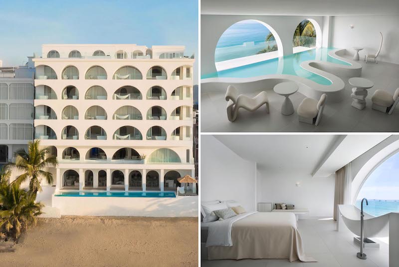 Gam màu trung tính kết hợp ánh sáng tự nhiên giúp khách sạn phong cách hiện đại tối giản mang vẻ đẹp tinh tế, sang trọng