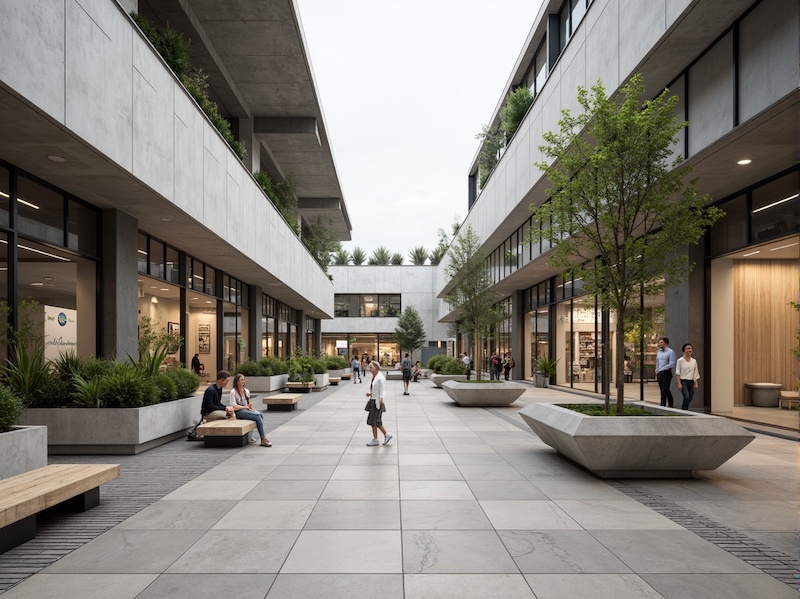 Công trình công cộng phong cách hiện đại tối giản thường sử dụng vật liệu bền vững, thân thiện với môi trường và có tính ứng dụng cao