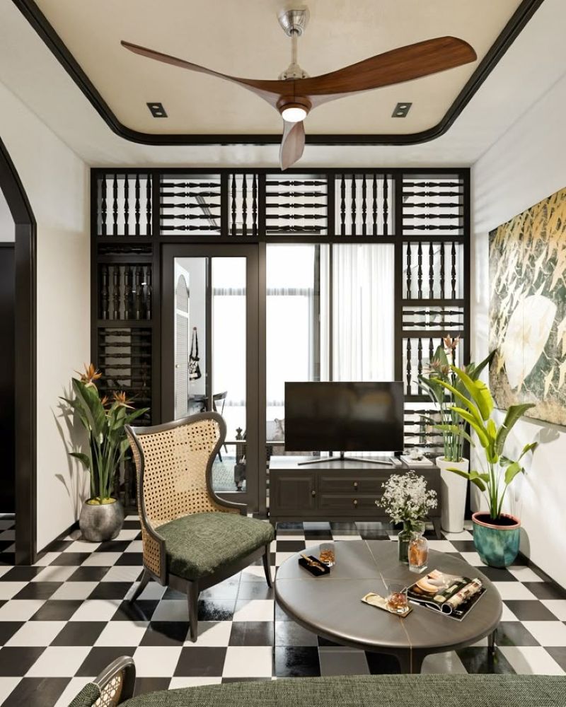 Phong cách Indochine hiện đại hướng đến sự tối giản, tinh tế, nên họa tiết được giản lược để tạo không gian thanh thoát nhưng vẫn giữ nét Á Đông đặc trưng 