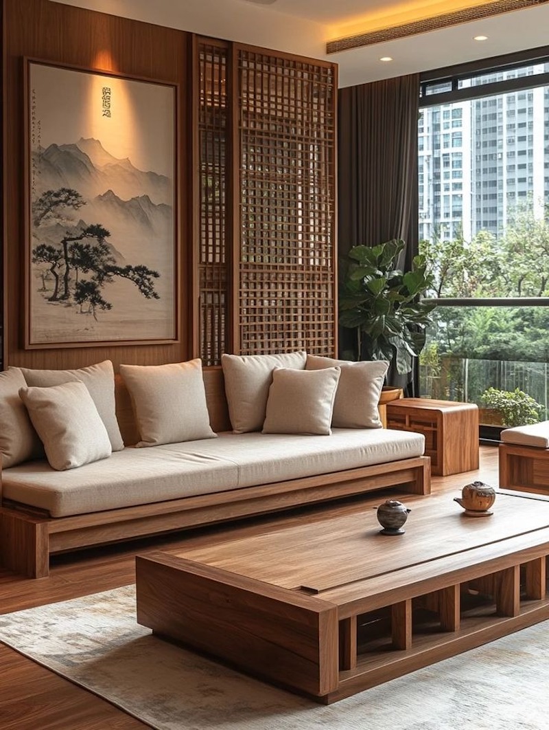 Thiết kế căn hộ, nhà ở phong cách Nhật Bản ưu tiên bảng màu trung tính và nhẹ nhàng, giúp dễ dàng phối hợp với các món trang trí khác 