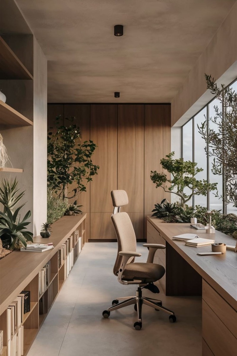 Thiết kế văn phòng, không gian làm việc phong cách Nhật Bản tạo môi trường gọn gàng và tối giản, giúp tăng khả năng tập trung và giảm stress 