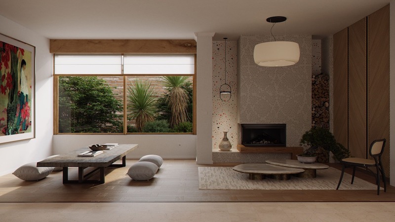 Sự phối hợp màu sắc trong phong cách Nhật Bản hiện đại giúp không gian vừa mang hơi thở đương đại, vừa giữ được “linh hồn” tối giản và cân bằng của Nhật Bản 