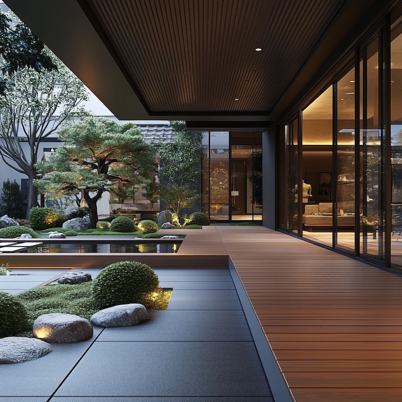 Với không gian mở, vật liệu tự nhiên và ánh sáng hài hòa, phong cách Nhật Bản hiện đại giúp biệt thự trở thành nơi giao hòa giữa con người và thiên nhiên