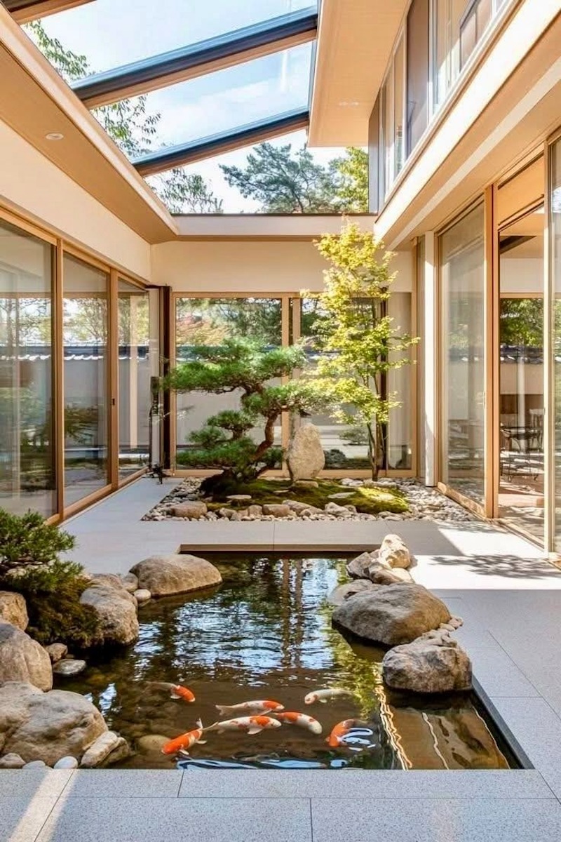 Chính sự tiết chế và khéo léo trong cách sử dụng ánh sáng đã tạo nên nét ấm áp, sâu lắng và đầy thiền vị cho phong cách nội thất Nhật Bản hiện đại