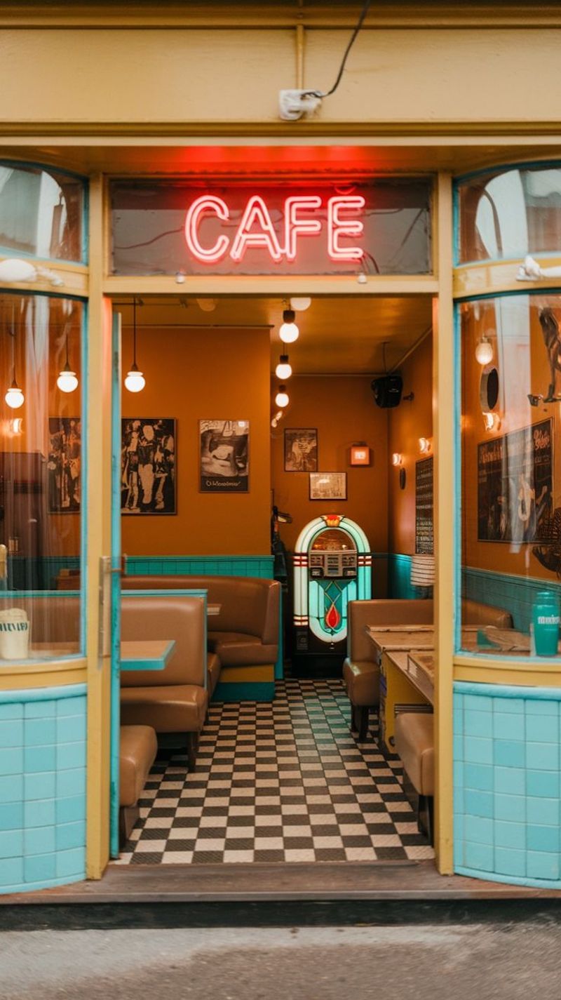Phong cách Retro trong thiết kế quán cà phê mang đến không gian hoài niệm, gợi nhớ tinh thần phóng khoáng và vui tươi của những thập niên 50 - 80