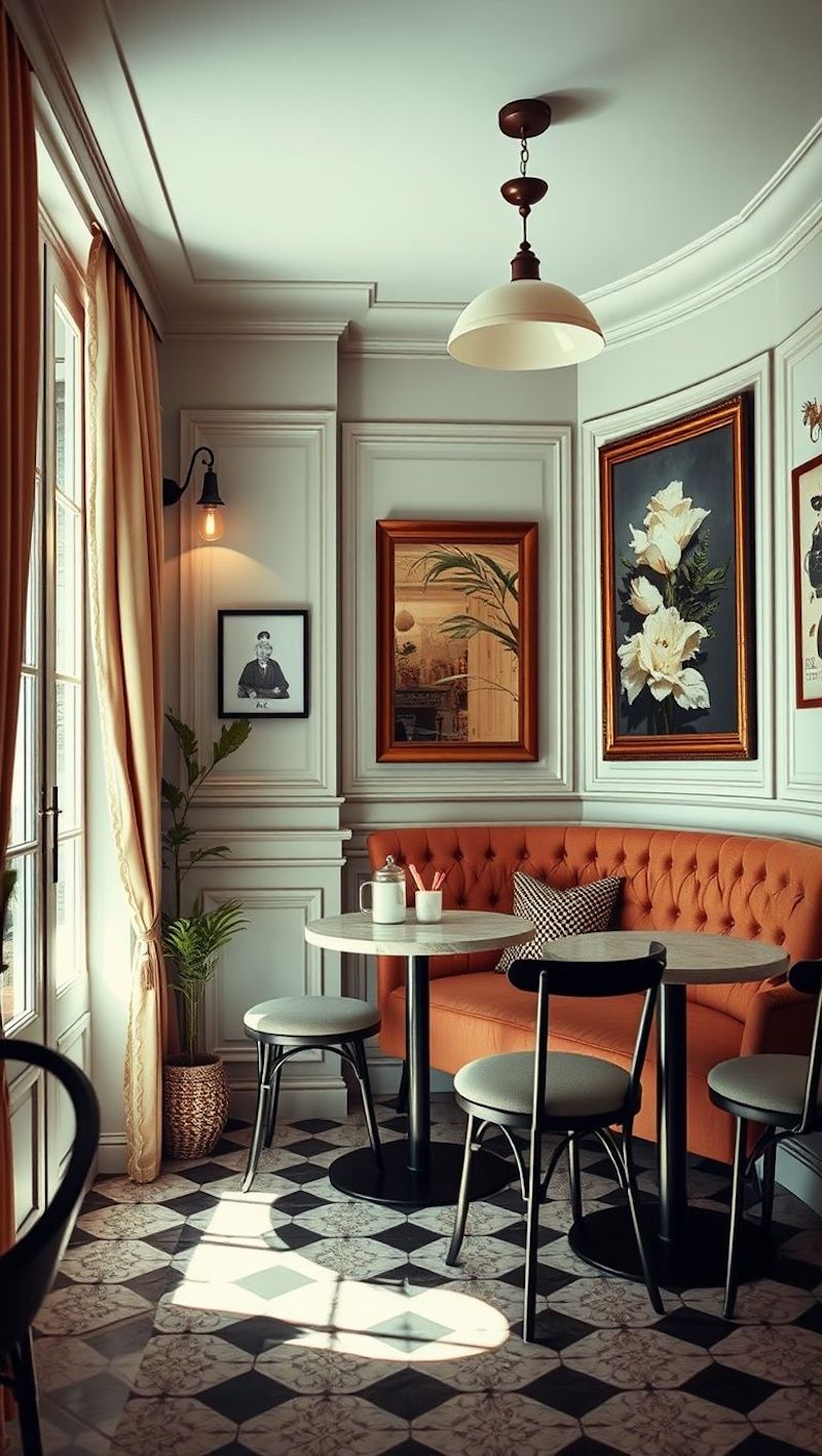 Thiết kế nhà hàng phong cách Retro Pháp mang lại không gian ẩm thực đậm chất châu Âu cổ điển và sang trọng