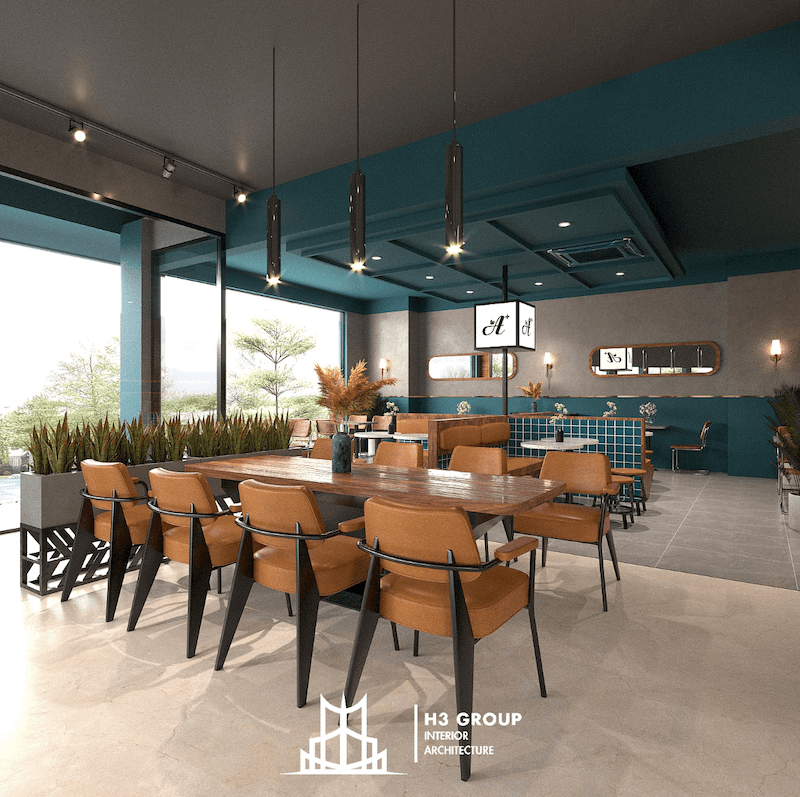 Thiết kế quán cafe phong cách tân cổ điển hiện đại tạo nên bầu không khí sang trọng nhưng không xa cách, rất hợp cho không gian gặp gỡ, trò chuyện