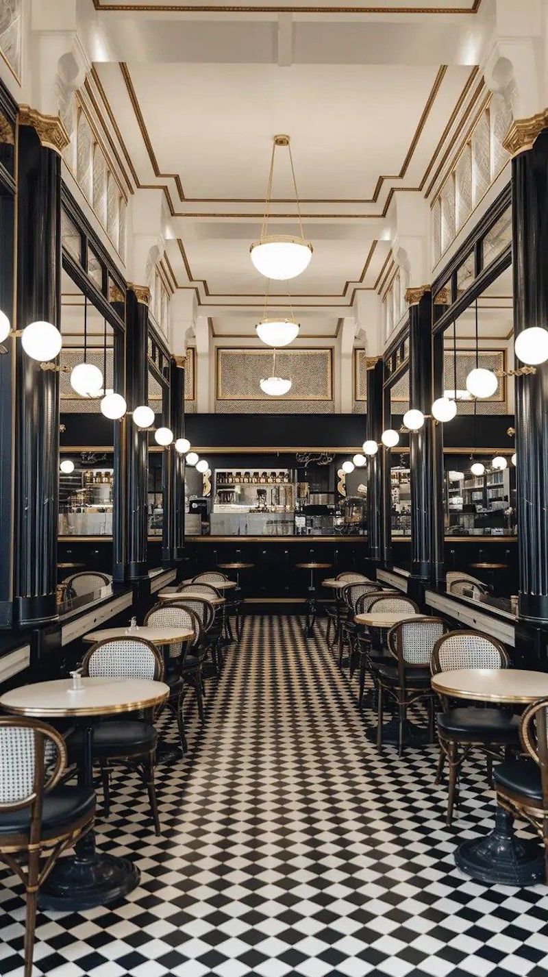 Thiết kế quán cafe phong cách tân cổ điển hiện đại tận dụng ánh sáng và màu sắc để tôn lên sự tinh tế, hài hòa trong từng chi tiết nội thất