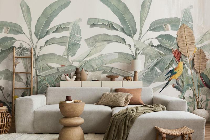 Những họa tiết hoang dã, sống động không chỉ giúp không gian mang đậm hơi thở nhiệt đới mà còn tạo cảm giác vui tươi, thư giãn