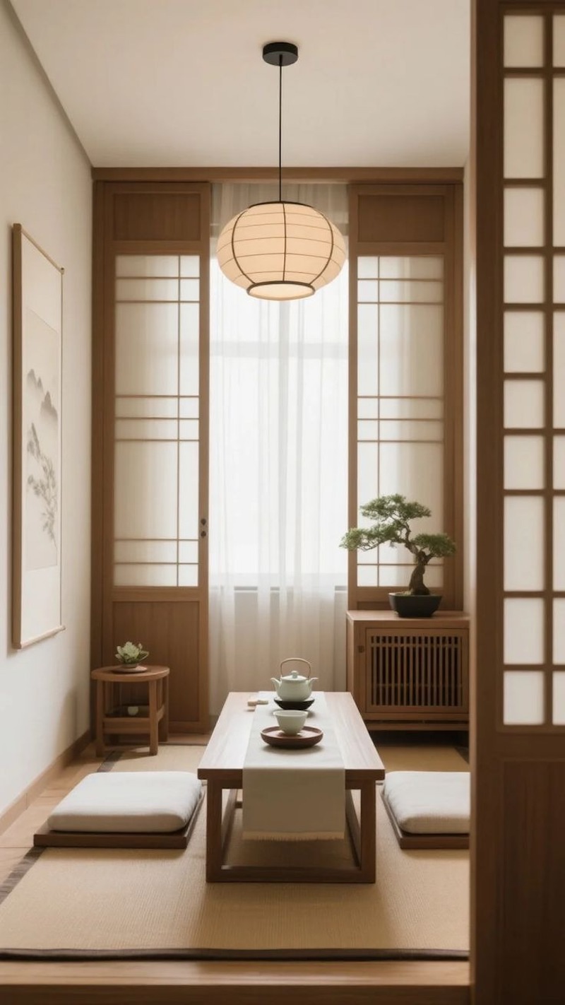 Decor phong cách Nhật Bản nhà phố sử dụng nội thất thấp và gọn, giúp các phòng nhỏ trông rộng rãi và thoáng đãng hơn