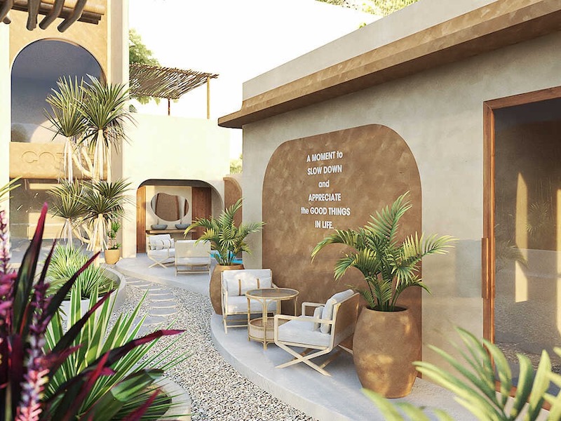 Bố trí các góc ngồi linh hoạt, kết hợp ánh sáng dịu và vật liệu thô mộc tạo cảm giác ấm cúng