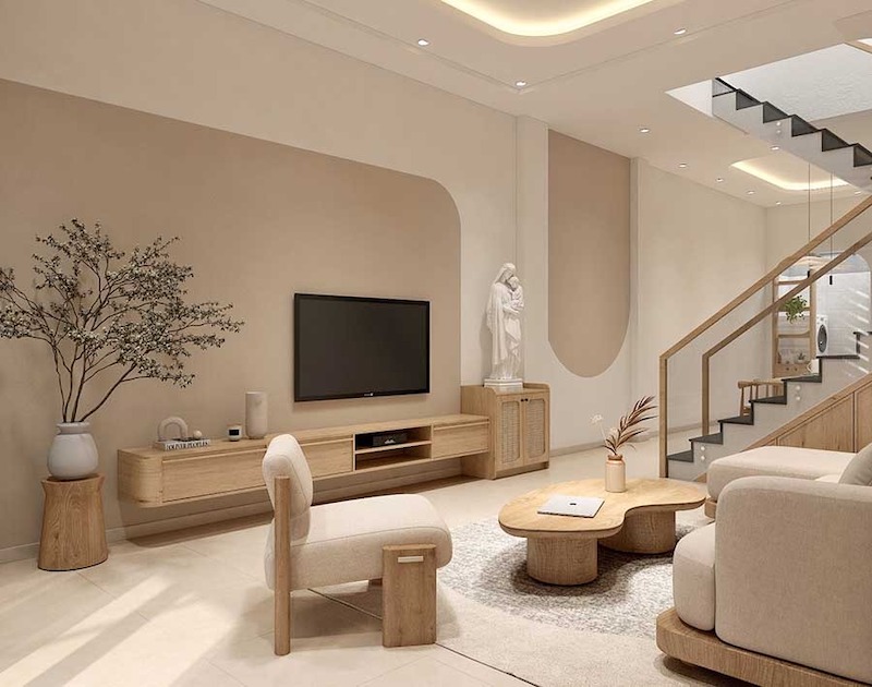 Những chi tiết không hoàn hảo như bàn gỗ nứt hay bình gốm sần trở thành điểm nhấn tinh tế, làm nổi bật vẻ đẹp mộc mạc của không gian 