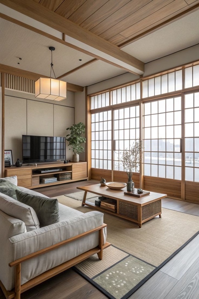 Phong cách Japandi trong thiết kế nội thất căn hộ 70m2 đề cao sự cân bằng giữa tối giản Nhật Bản và cảm giác ấm áp, tự nhiên của Bắc Âu 