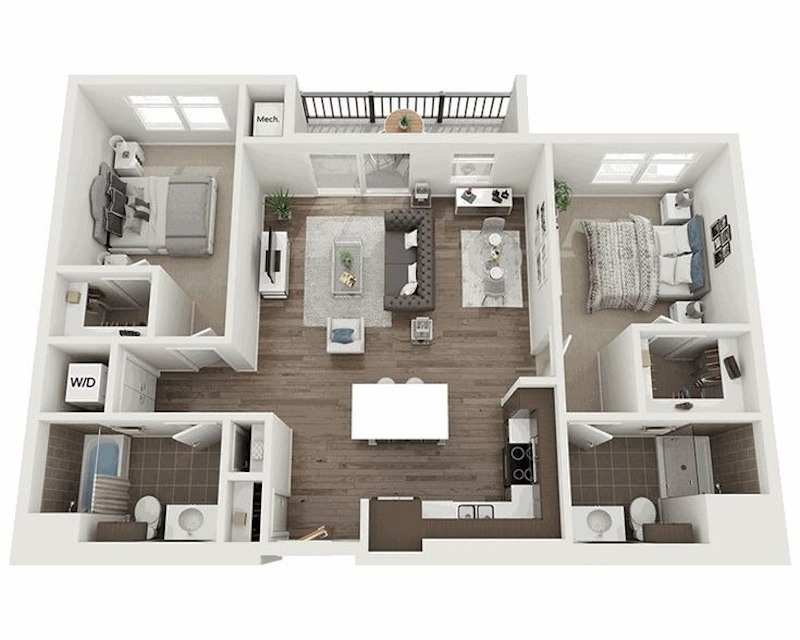 Thiết kế căn hộ 70m2 phong cách hiện đại ưu tiên không gian mở, đường nét gọn gàng, nội thất đa năng, màu sắc trung tính giúp nhà thoáng, tiện nghi, dễ ở lâu dài 