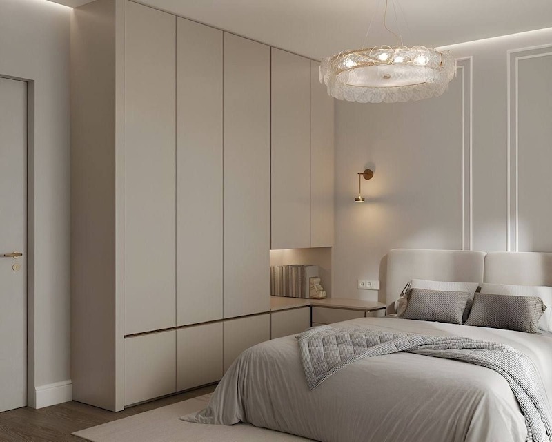 Thiết kế phòng ngủ nên tập trung vào nội thất tích hợp để tối ưu diện tích và tăng khả năng lưu trữ 