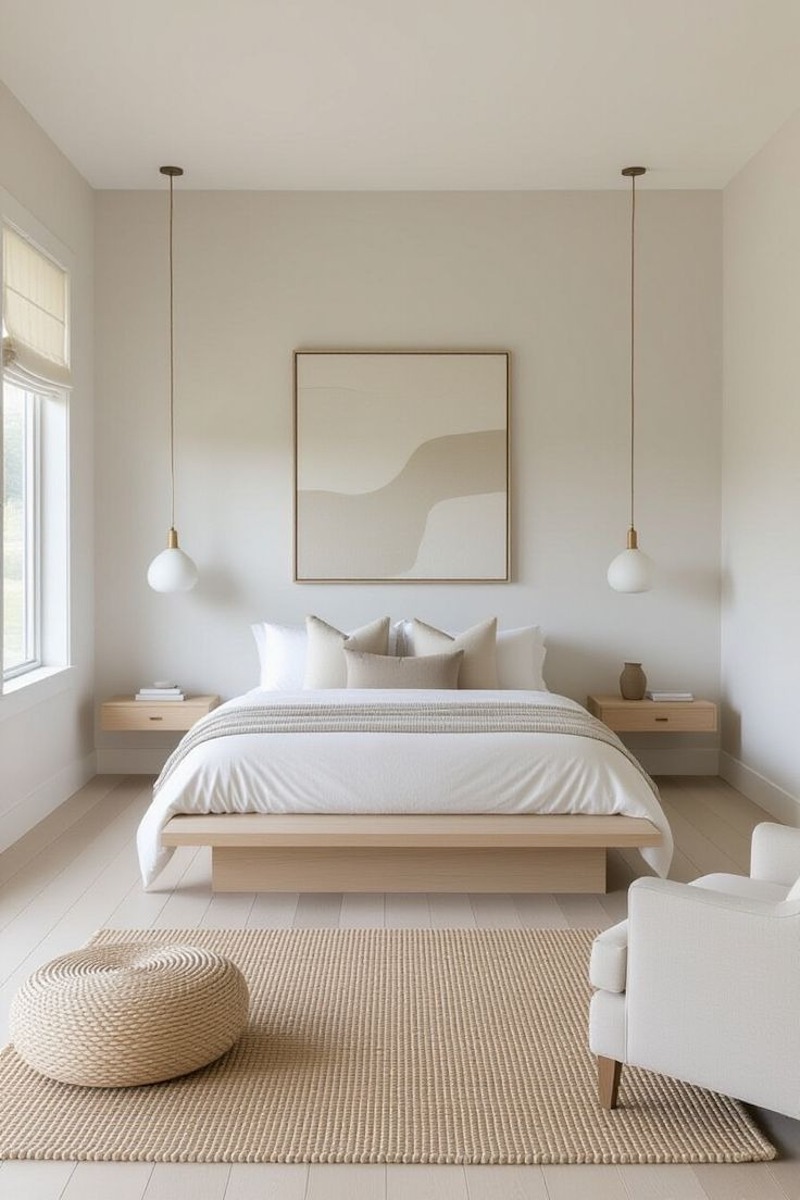 Phòng ngủ phong cách Tối giản trong căn hộ 55m2 được thiết kế xoay quanh thói quen nghỉ ngơi và sinh hoạt cá nhân