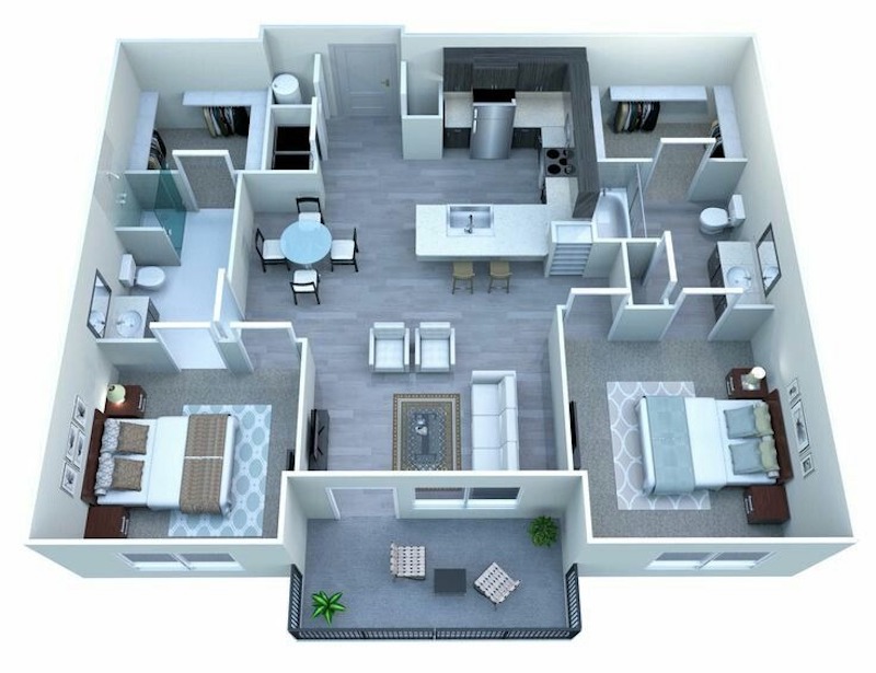 Toilet phụ hoặc phòng vệ sinh khách bố trí gọn, phục vụ nhu cầu chung, đồng thời giữ sự riêng tư và tiện nghi cho các thành viên