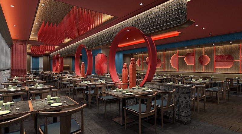 Thiết kế nhà hàng kiểu phố thị mang hơi hướng điện ảnh, kết hợp ánh sáng tương phản và màu sắc mạnh, đem lại trải nghiệm trẻ trung, hiện đại và phá cách 