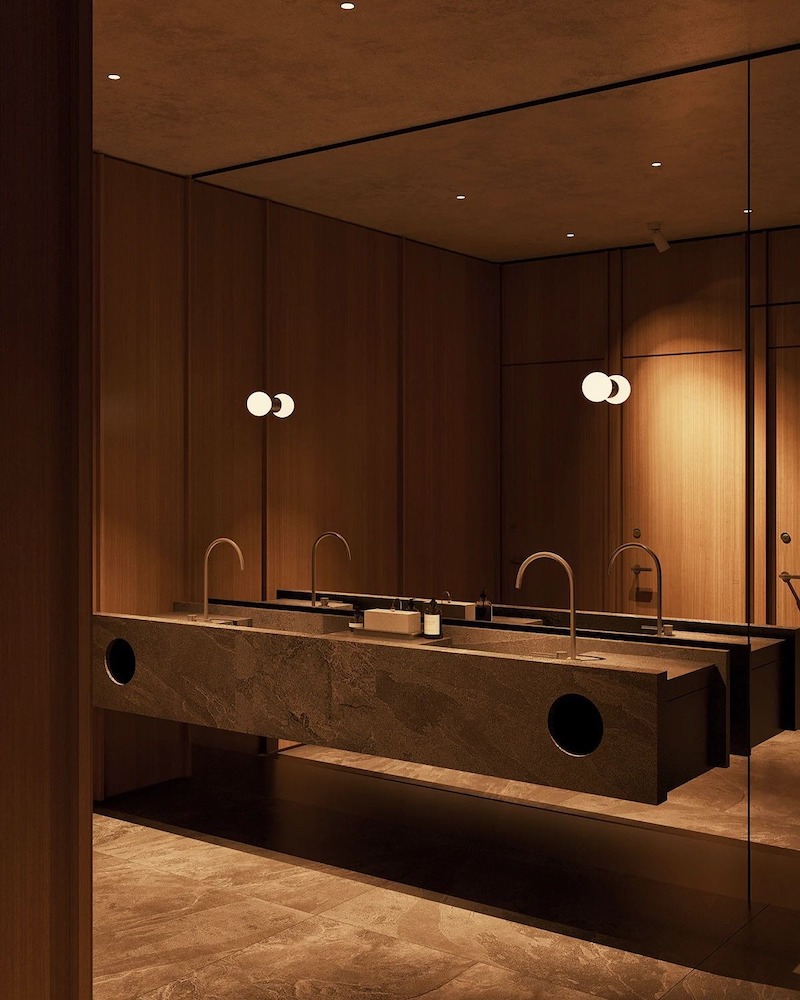 Thiết kế đường nét đơn giản, tông màu trung tính kết hợp vật liệu bền, dễ lau chùi, vừa thẩm mỹ vừa đảm bảo vệ sinh hiệu quả