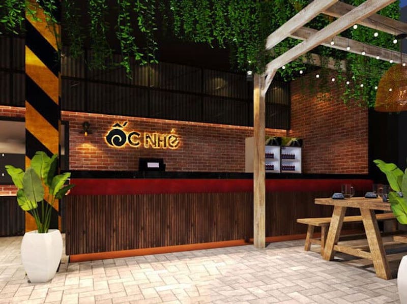 Phong cách tối giản giúp quán ốc trông rộng rãi, thoáng, giảm chi phí trang trí nhưng vẫn tạo cảm giác hiện đại và thu hút khách trẻ