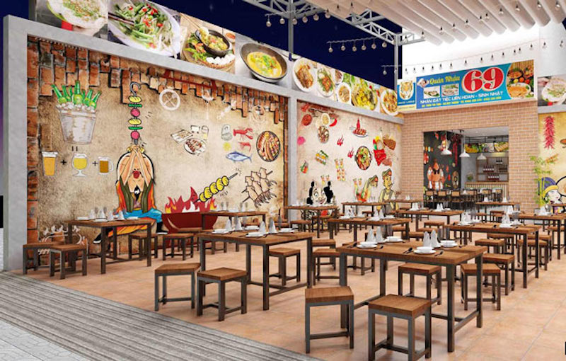 Thiết kế quán ốc bằng khung thép tiền chế giúp thi công nhanh, chi phí tối ưu và dễ mở rộng khi cần, phù hợp quán đông khách