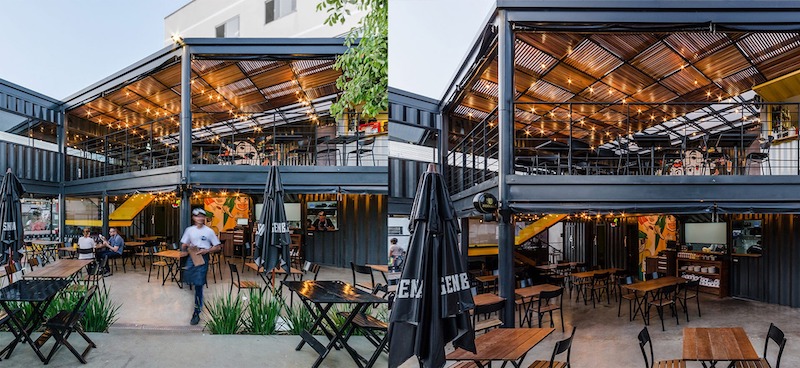 Kết cấu thép chắc chắn kết hợp mái che nhẹ và vật liệu bền, mang lại không gian thoáng, chịu được mưa nắng, tiết kiệm bảo trì lâu dài