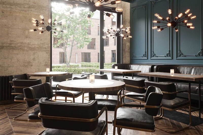 Ghế ngồi bọc da hoặc nệm dày lưng cong mềm mại mang lại sự êm ái, phù hợp với trải nghiệm dùng bữa kéo dài của Fine Dining