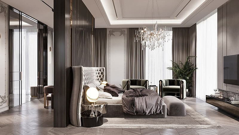 Không gian nội thất biệt thự song lập Vinhomes Central Park thường sử dụng phào chỉ tinh giản, tạo chiều sâu thẩm mỹ mà vẫn phù hợp nhịp sống hiện đại