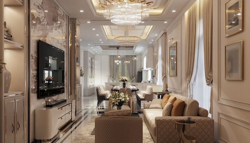 Sự kết hợp giữa Venice cổ điển và ngôn ngữ thiết kế hiện đại giúp không gian sống tại Vinhomes Grand Park vừa sang trọng, vừa bền vững theo thời gian