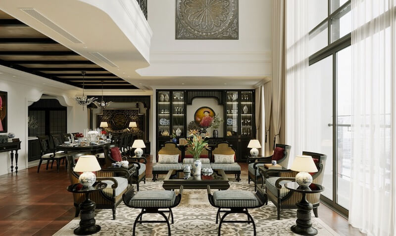 Phong cách Indochine giúp không gian sống tại Vinhomes Ocean Park mang giá trị bền vững, giàu bản sắc và dễ sử dụng lâu dài