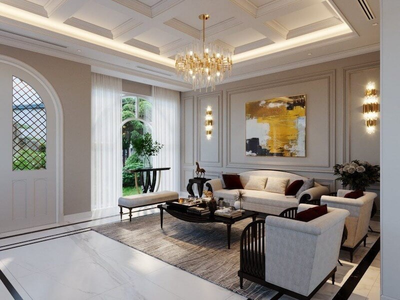 Góc nhìn cận cảnh phong cách Italian Contemporary, phô diễn sự tinh xảo trong việc kết hợp vật liệu kim loại mạ PVD và đồ da cao cấp